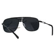 thumbnail image 4 of Mens Oversize Retro Vintage Style Fashion Aviator Mobster Sunglasses All Black, 4 of 4
