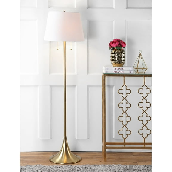 JONATHAN Y Amelia 63" Metal LED Floor Lamp, Brass, JYL3001A