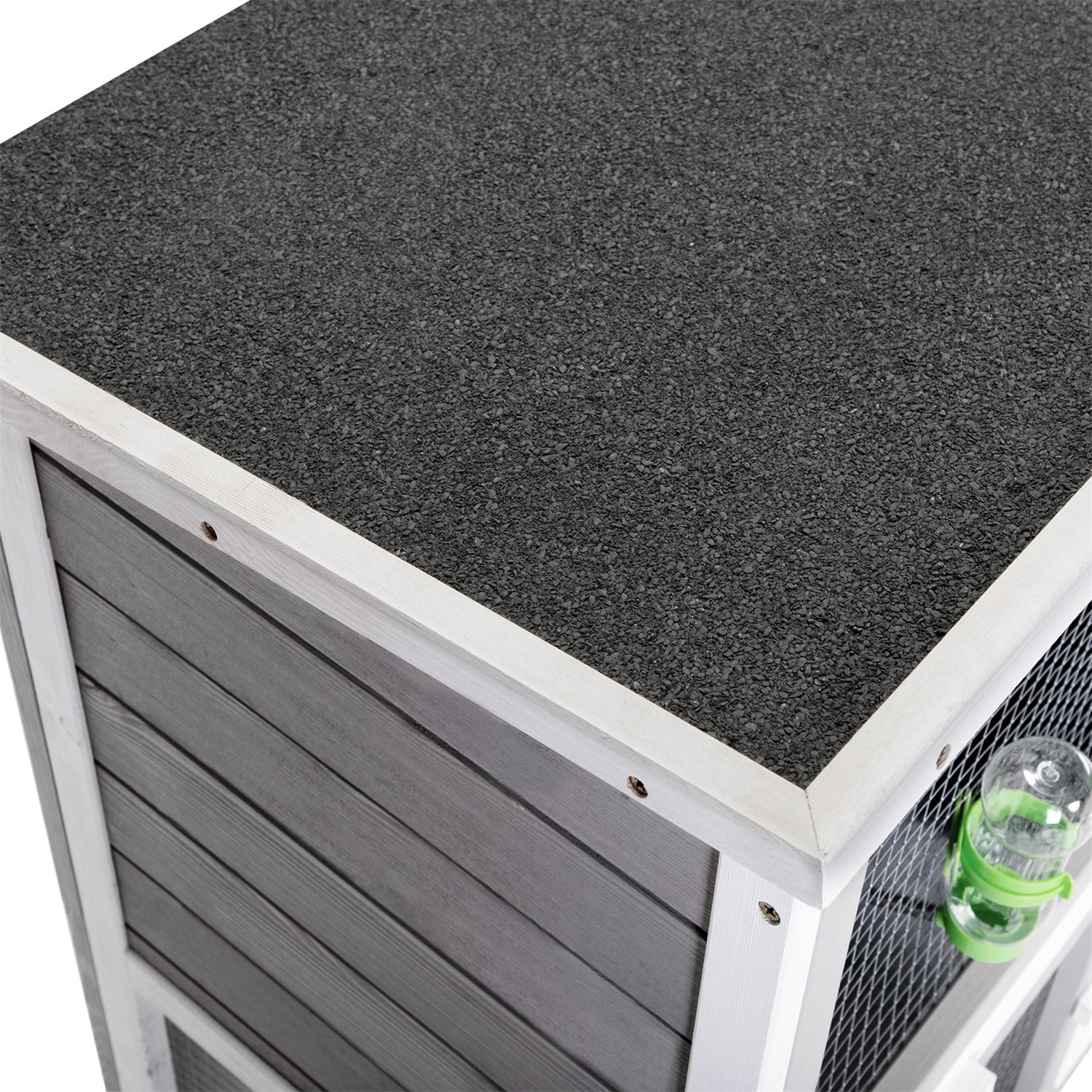 Pefilos 35" Indoor/Outdoor Rabbit Bunny Hutch for Multiple Small Pets Wooden Bunny Cage, Pet Hutches with Removable Tray Guinea Pig Hutch, Two Story Walking Chicken Coop, Gray Pefilos 35" Indoor/Outdoor Rabbit Bunny Hutch for Multiple Small Pets Wooden Bunny Cage, Pet Hutches with Removable Tray Guinea Pig Hutch, Two Story Walking Chicken Coop, Gray