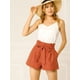 thumbnail image 2 of Pantalones Cortos de Verano Para Mujer Con Cintura Alta Allegra K Rojo naranja XL, 2 of 6
