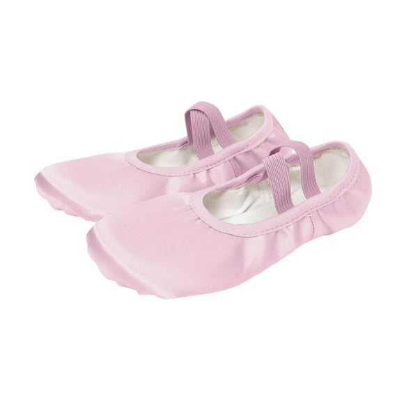 FFENYAN Children's Soft Bottom Satin Dance Shoes with Elastic Cross Straps for Medium and Large Children 2-14 Years - Perfect for Ballet Jazz and Dance Practice