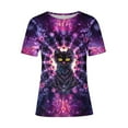 thumbnail image 4 of Clearance Deals Plus Size Summer Tops for Womens Fashion Tie-Dye Tshirts Animals Graphic Short Sleeve Crewneck Tee Shirts Dressy Casual Tunic T-Shirt Going Out Basic Blouses, 4 of 4