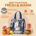 thumbnail image 5 of Pioneer Flower Floral Print Pattern Insulated Lunch Bag for Women & Adults,Large Portable Soft Cooler Lunch Bag,Thermal Food Storage Tote with Pearl Cotton,8.66L,8.75x5.75x9.5 Inch, 5 of 6