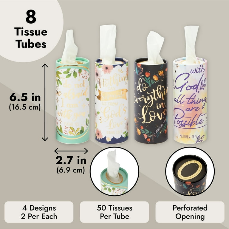 Zodaca Portable Car Tissues Cylinder Boxes 2.7x6.5 inches, 50