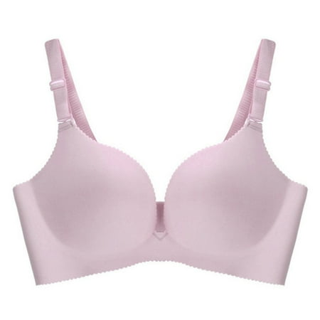 

Abcelit Clearance! Sexy Plus Size Deep U Cup Bras For Women Push Up Lingerie Seamless Bra Wire Free Bralette Backless Plunge Intimates Female Under Pink 32 B