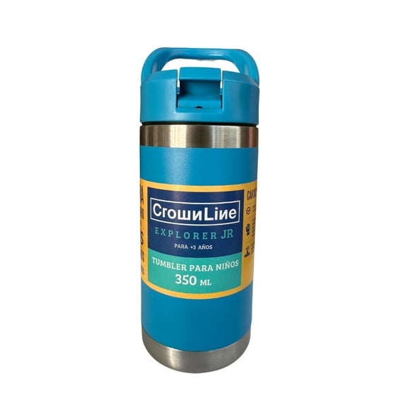 Termo Crownline con tapa de Popote para niños 12 Oz/350 Ml