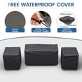 thumbnail image 3 of Poteban Outdoor Sectional with Fire Pit Table, 8 Inch Armrest Patio Furniture Set with Waterproof Cover for Garden Backyard, 4'' Thickened Cushion,Brown&Blue, 3 of 9