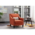 thumbnail image 2 of Accent Chair with Small Pillow, Mid Century Armchair with Decorative Nailheads and Solid Wooden Legs, Modern Chairs for Living Room and Bedroom, Orange, 2 of 7
