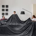 thumbnail image 2 of SHIQI-Seamless Big Blanket 120x120 Inch Oversized King 3D Jacquard Check Huge Fleece Blanket - Cozy Extra Large for Bed, King Size for Family, Giant 10x10ft, Dark Grey, 2 of 4