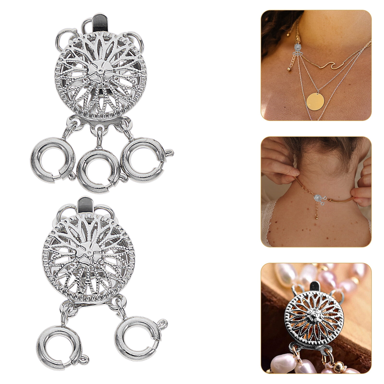 2pcs Necklace Layering Buckles Necklace Layering Clasps Necklace Clasp  Necklace Separator 