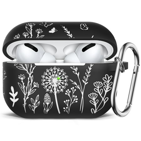 TOYOUTHS Flower Engraved Case Compatible with Airpods Pro 2nd Generation Case Cute Girly Soft Silicone Case Compatible with Airpods Pro 2nd Generation/1st Generation Cover with Keychain Starlight