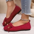 thumbnail image 6 of Wensltd Women Shoes Spring Fall Square Toe Flats with Tassel and Bow Design Soft Sole Shoes for Casual Outings Red, 6 of 9