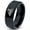 Black Bevel Polish Tungsten, variant on Tungsten Train Trains Transportation Cargo Rail Band Ring 8mm Men Women Comfort Fit Black Dome Polished
