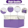 thumbnail image 5 of Small 8 Quart Linen Fabric Foldable Storage Bin Cube Organizer Basket with Lid & Handles, Collapsible Decorative Box Container for Home, Dorm, Closet, Purple & White, 10"x8"x6", 6-Pack, 5 of 15