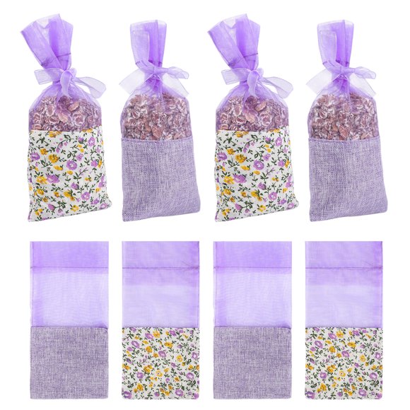 LIOOBO 20pcs Lavender Fragrance Sachet Wardrobe Sachet Gauze Ribbons Empty Sachet Bags