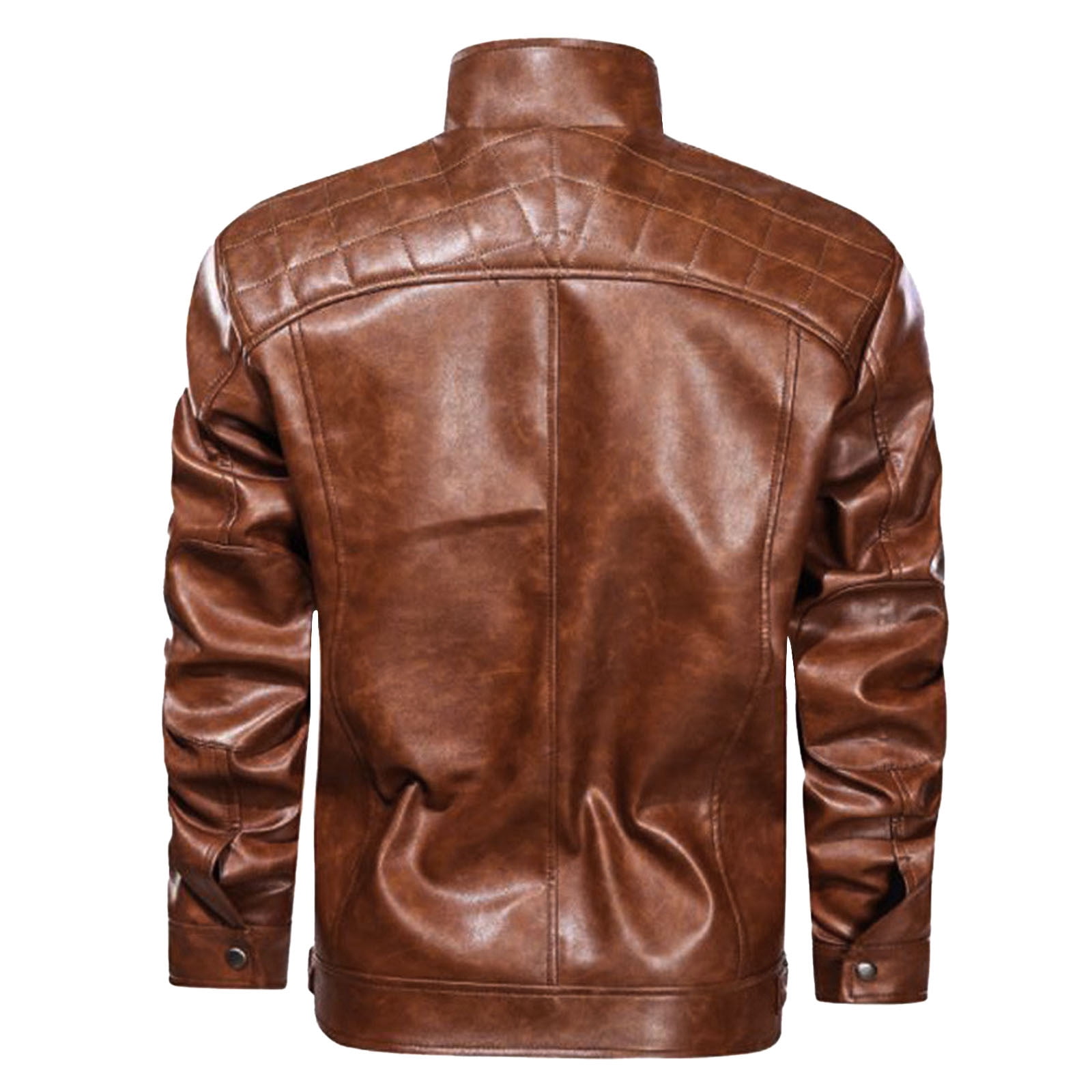 Olyvenn Stylish Cafe Racer Distressed Mens Lambskin Leather Jacket - Genuine Men Leather Jacket - Mens Leather Biker Jacket Brown 6