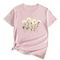 thumbnail image 1 of LUOGENLI T-shirts pour Femmes T-shirts Frais et Mignons en Coton Imprimé Col Rond Manches Courtes T-shirts Graphiques T-shirts Drôles Vêtements d'Été T-shirts pour Femmes t-Shirt Graphique Pâques TTG, 1 of 3