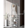 thumbnail image 1 of 1pc 4/5 Tier Coat Rack With Shoe Cabinet - Freestanding Clothes Stand For Living Room, Entryway, Bathroom - Organize Clothes, Hats, And Shoes, 1 of 4