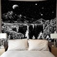 thumbnail image 1 of Tapiz de noche estrellada, tapiz de montaña, tapiz de luna y estrellas, tapiz blanco y negro para dormitorio, sala de estar, 200x150CM, 1 of 5