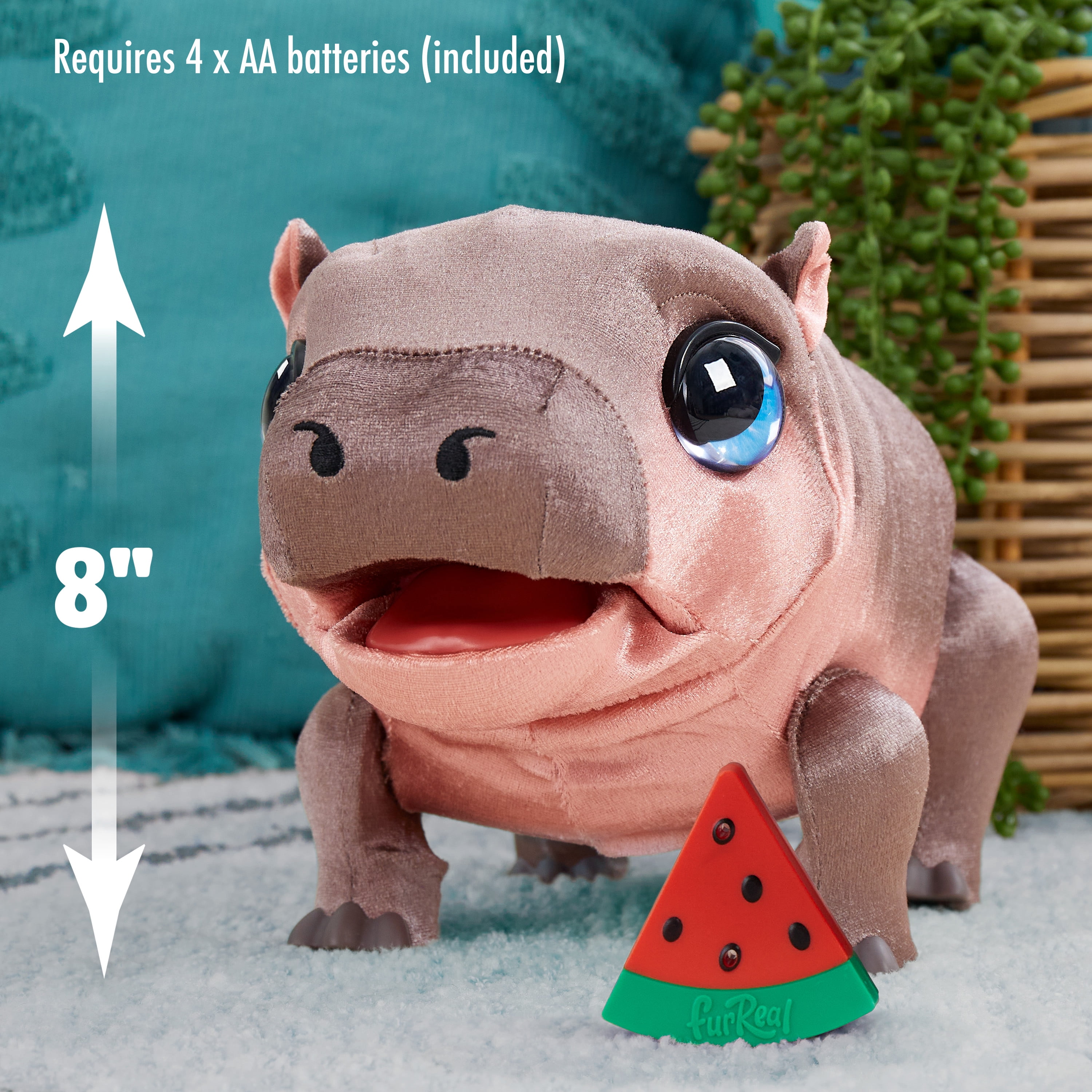 FurReal Sally the Silly Hippo, 9 Inch Interactive Plush, Kids Toys for Ages 4 Up by Just Play