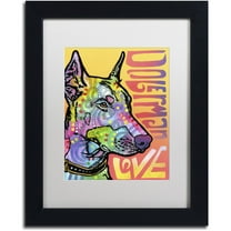 Trademark Fine Art 'Doberman Luv' Canvas Art by Dean Russo, White Matte, Black Frame