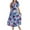 Blue womens dresses, variant on Wycnly Womens Dresses Beach Holiday High Waist Loose Ruffle Swing A Line Sundress Fashion Leaves Print V-Neck Short Sleeve Long Summer Dress White l