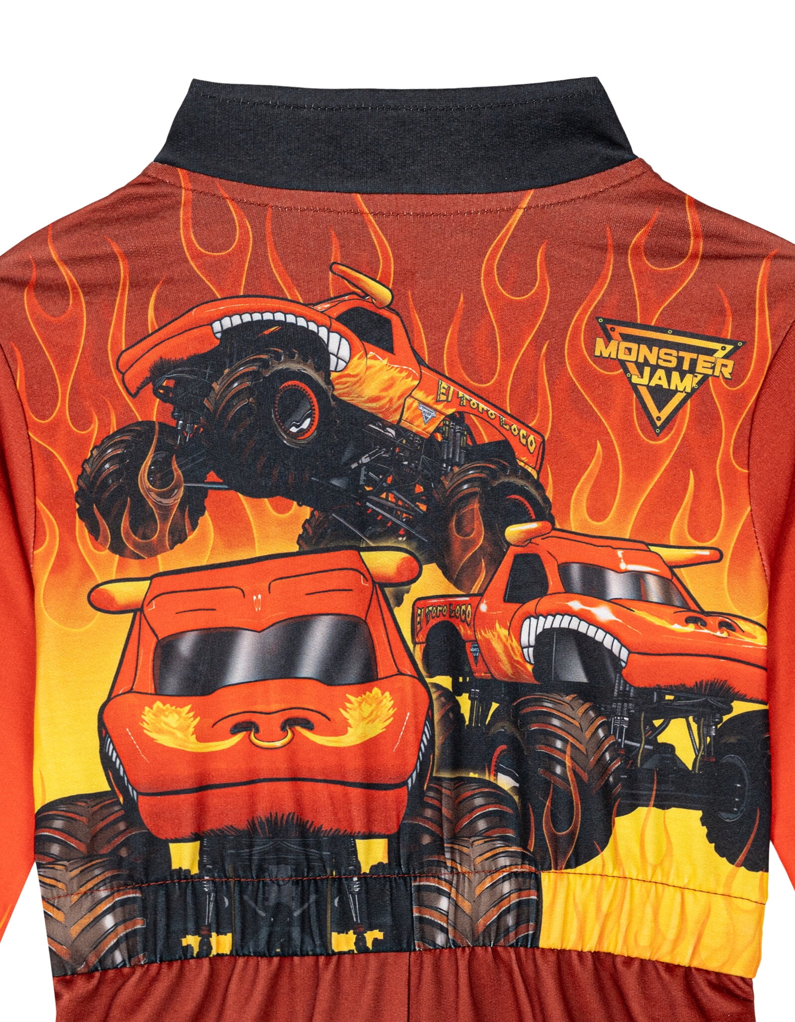 Monster Jam Big Boys' Zip-Up Coverall Red and Yellow El