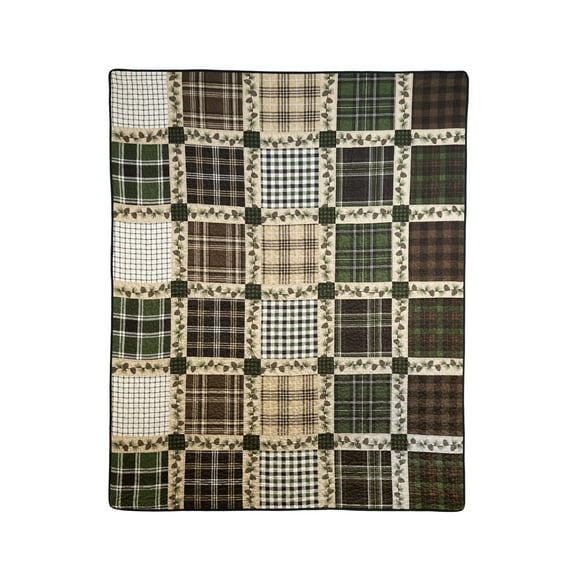 Donna Sharp Pine Patch Rustic Pieced Cotton Lap Quilt Throw
