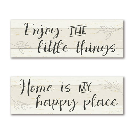 Gango Home Decor Cottage Simple Signs I & Simple Signs II by Jess Aiken (Printed on Paper); Two 18x6in Unframed Paper Posters