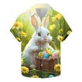 thumbnail image 3 of JURANMO Mens Easter Button Down Shirt Funny Easter Eggs Print Short Sleeve Hawaiian Bowling Shirts Easter Day T Shirts White XXXL Sale of The Day Prime Today, 3 of 6