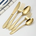 thumbnail image 4 of Veecome 20Pcs Cutlery Set Hammer Grain Mirror Finish Smooth Edge Stainless Steel Fork Spoon Set, 4 of 8