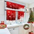 thumbnail image 4 of Christmas Snowflakes Kitchen Curtains Window Curtains and Valances Set 36 Inch, Red White Snow Winter Xmas Short Tier Curtain for Kitchen, Merry Christmas Small Kitchen Decor, 4 of 6