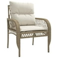 thumbnail image 3 of vidaXL 4 Piece Garden Sofa Set with Cushions Beige Poly Rattan, 3 of 5