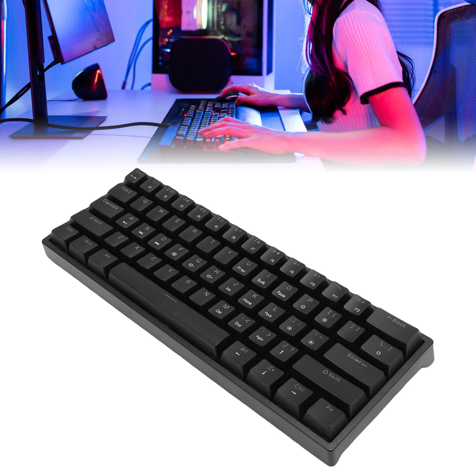 Mechanical Gaming Keyboard, Mechanical Keyboard Portable RGB Backlit with Blue Switch for OS X for Gamers