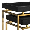 thumbnail image 5 of Simpli Home Macy 2-Piece Solid Wood & Metal Nesting Table in Black/Gold, 5 of 10