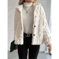 thumbnail image 6 of Jackets for Women Long Sleeve Comfy Warm Button Down Zip Up Stand Collar Plus Size Winter Clothing White L, 6 of 7