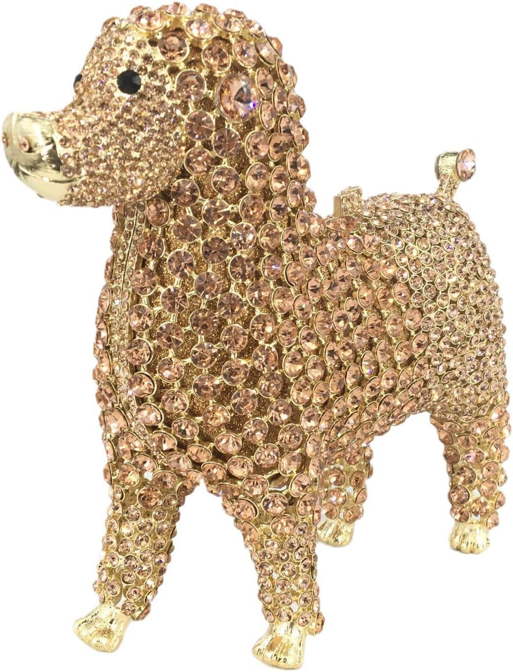 Baguery Luxury Poodle Rhinestone Clutch Purse for Women, Sparkling Crystal Evening Bag Wedding Party Phone-Friendly Animal Purse