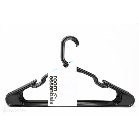 Room Essentials Plastic Adult Hangers - Black - 18-count