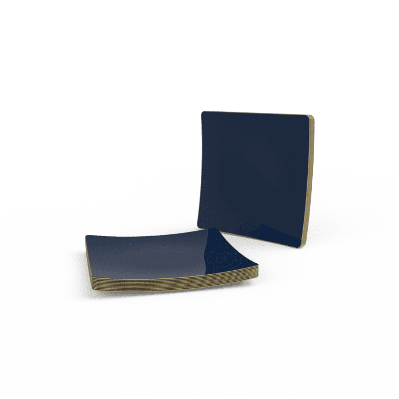 Laura Ashley Square Collection 10.5" Navy w/ Gold Rim Plastic Dinner