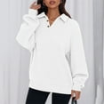 thumbnail image 5 of DAFPZW Women Quarter Button Up Collar Sweatshirt Oversized Long Sleeve Tops Fall Fashion Pullover Winter Shirts, 5 of 8