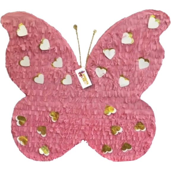 APINATA4U Large 17" Pink & Gold Butterfly Pinata Butterfly Theme Birthday Party Supplies Butterfly Decoration
