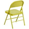 thumbnail image 3 of Flash Furniture HERCULES COLORBURST Series Twisted Citron Triple Braced & Double Hinged Metal Folding Chair, 3 of 12