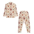 thumbnail image 5 of DISNIMO Womens Pajamas Sets Santa Claus Print 2 Piece Pj Sets Long Sleeve Sleepwear with Long Pajama Pants Casual Loose Loungewear Christmas Nightwear, 5 of 7