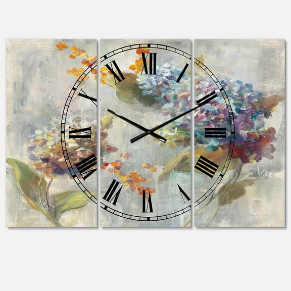 Designart 'Autumn Hydrangea' Traditional Wall Clock