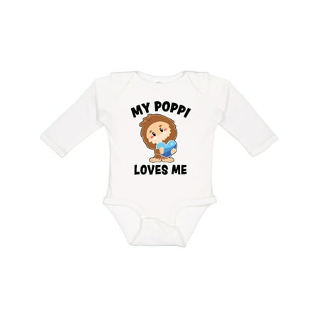 

Inktastic Cute Bigfoot My Poppi Loves Me Gift Baby Boy Long Sleeve Bodysuit