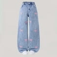 thumbnail image 5 of GiLiling Teen Girls Y2k Baggy Jeans Wide Leg High Waist Elastic Waist Vintage Aesthetic Cargo Denim Pants (Blue, 13-14 Years) (Blue, 11-12 Years), 5 of 8