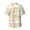 thumbnail image 2 of Xecao offers the Farm Bee Cute Honey for Men's Casual Short-sleeved Shirt, a button-up collared shirt with a pocket, perfect for beach vacations and yacht travel in the 4X-Large size., 2 of 7
