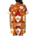 thumbnail image 3 of Picia Happy Thanksgiving Three Gnomes Pajamas Sets for Women Soft Short-Sleeved Pjs with Lounge Shorts Two Piece Sleepwear-Medium, 3 of 9