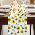 thumbnail image 3 of Table Runners 72 Inches Long Dress Scarves, Spring Sunflowers Farmhouse Kitchen/Dining Table Runner, Coffee Tablerunners, Green Leaves Yellow Floral Rustic Botanical 14x72 Inch, 3 of 9