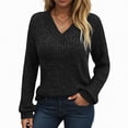 thumbnail image 2 of Godom Long Sleeve Shirts for Women Casual Tunic V Neck Tops Fall Dressy Blouses Lightweight Pullover Sweaters, 2 of 6